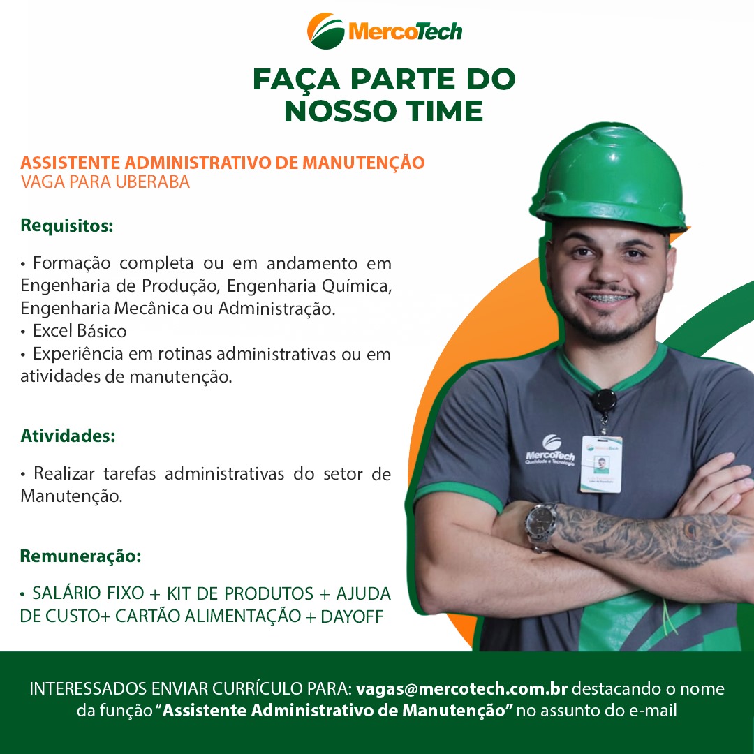 ASSISTENTE ADMINISTRATIVO DE MANUTENÇÃO